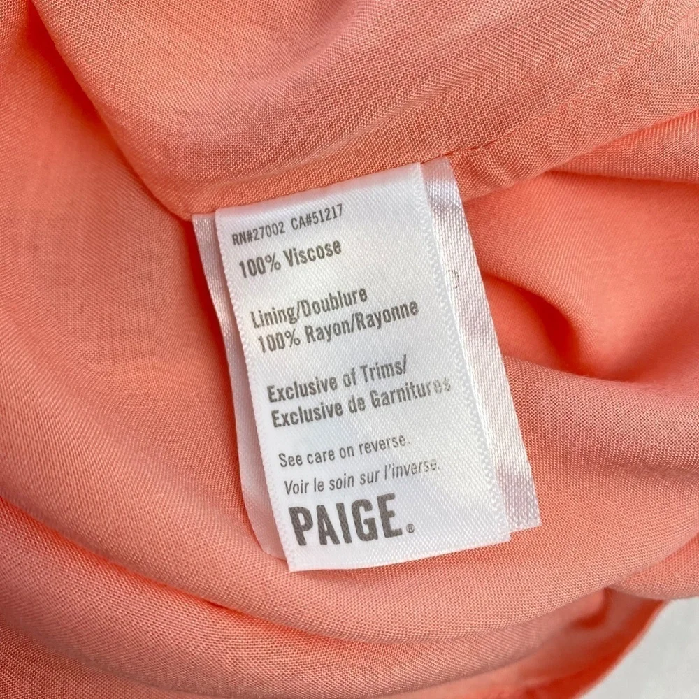 PAIGE Christina Dress Short in Peach Tree Size S